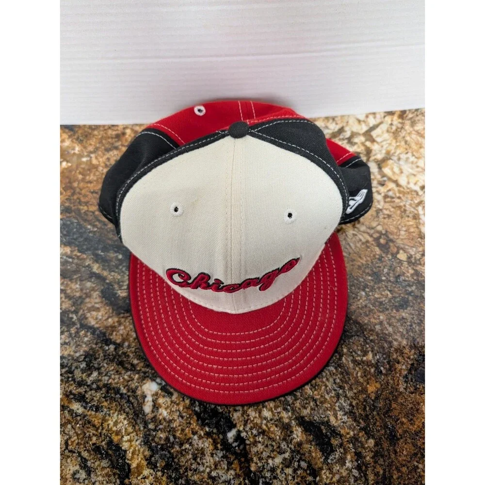 Chicago Bulls Script Hardwood Classics New Era 59Fifty Fitted Hat Size 7 1/2